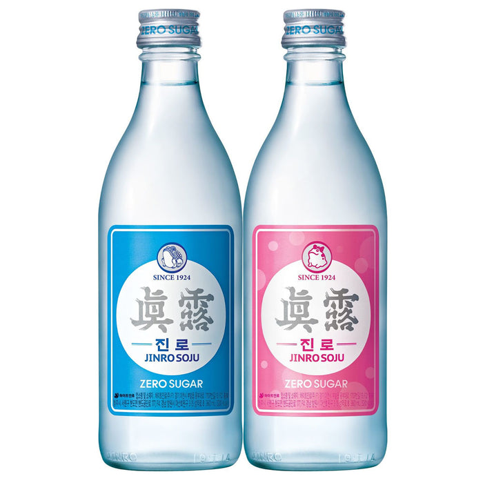 Carton Sale- 20 Bottles x 360ml Jinro is Back Zero Sugar Soju ABV 16% (It has 2 new labels - a blue label and pink label, you will get random colour of the label)