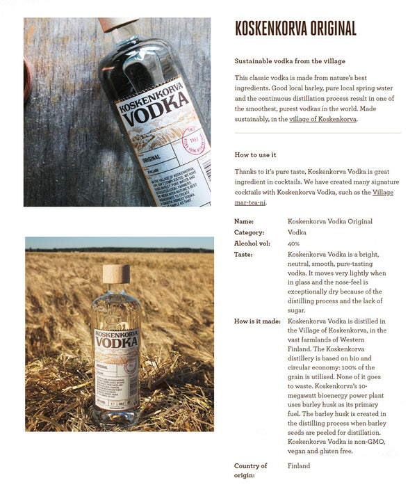 Koskenkorva Original Vodka ABV 40% 700ml