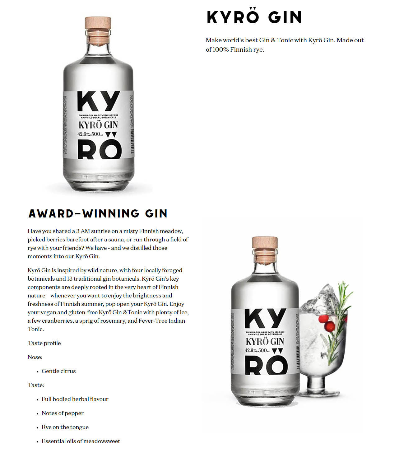 Kyro Gin ABV 42.6% 50cl — The Liquor Shop Singapore
