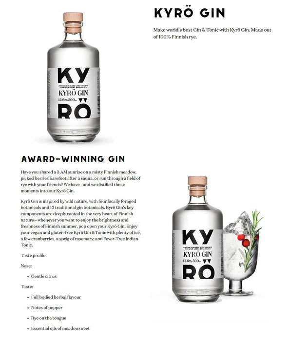 Kyro Gin ABV 42.6% 50cl — The Liquor Shop Singapore