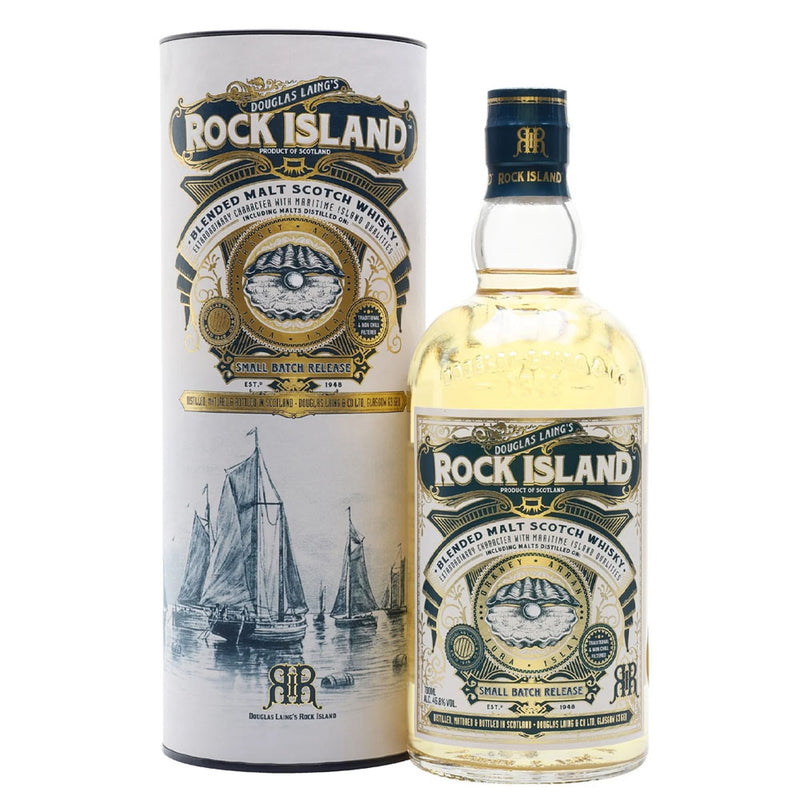 (Flash Sale - 60% off at check out) Douglas Laing's Rock Island Maritime Island Blended Malt Scotch Whisky ABV 46% 70cl With Gift Box