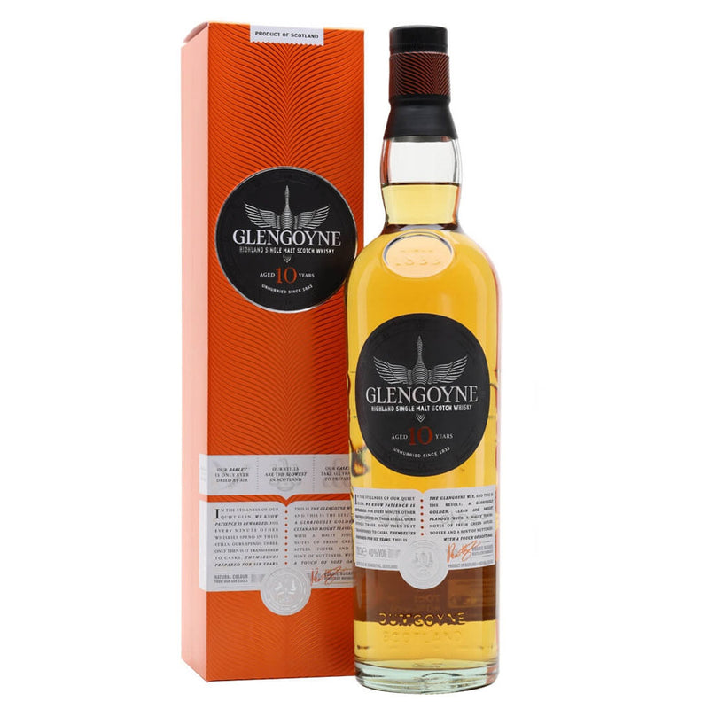 Glengoyne 10 Year Old Highland Single Malt Scotch Whisky ABV 40% 70cl with Gift Box