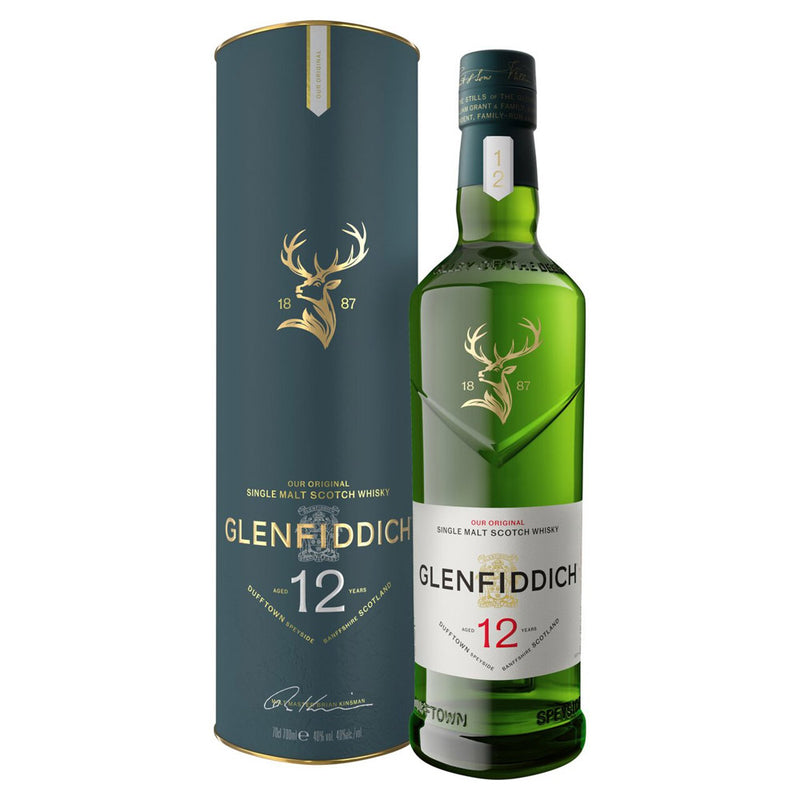 Glenfiddich 12 Year Old Speyside Single Malt Scotch Whisky ABV 40% 70cl with Gift Box
