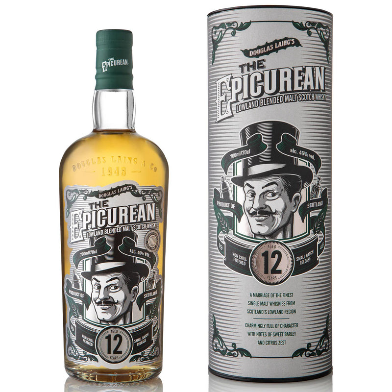 (Flash Sale - 60% off at check out) Douglas Laing's The Epicurean 12 Years Old Lowland Blended Malt Scotch Whisky ABV 46% 70cl With Gift Box