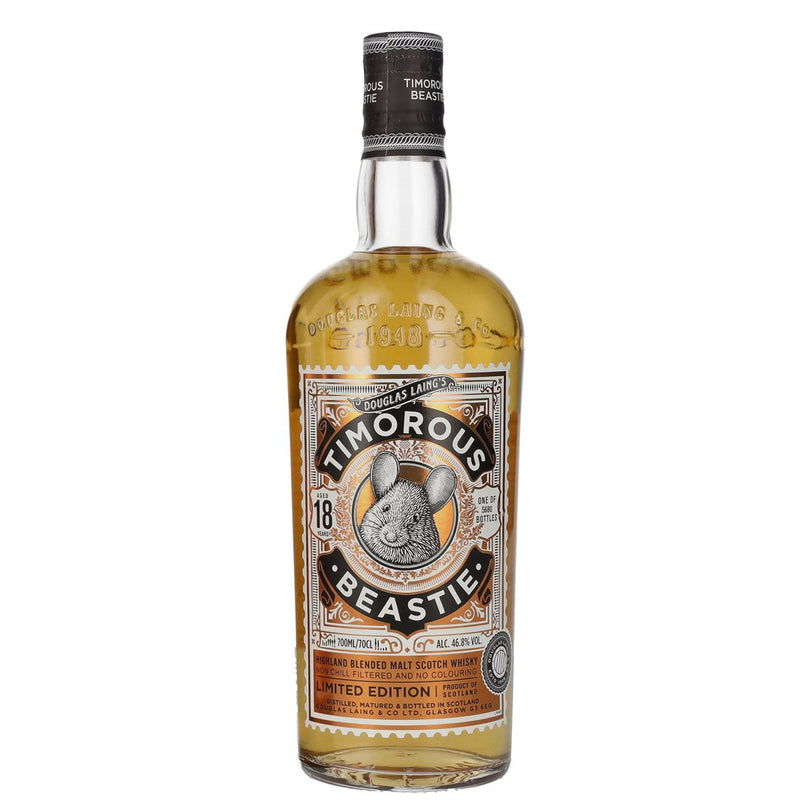 (Flash Sale - 60% off at check out) Douglas Laing's Timorous Beastie 18 Years Old Highland Blended Malt Scotch Whisky ABV 46% 70cl With Gift Box