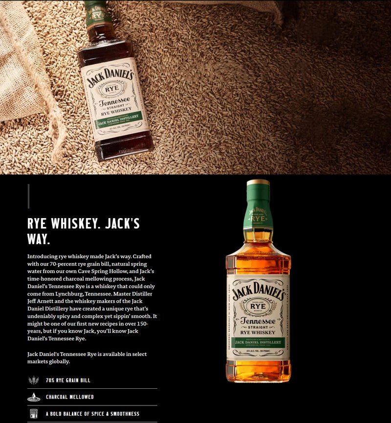 Jack Daniel's Tennessee Rye ABV 45% 70cl