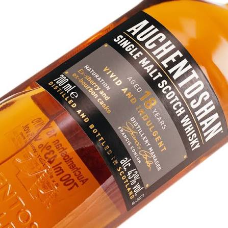 Auchentoshan 18 Year Old Lowland Single Malt Scotch Whisky ABV 40% 70cl (No Box)