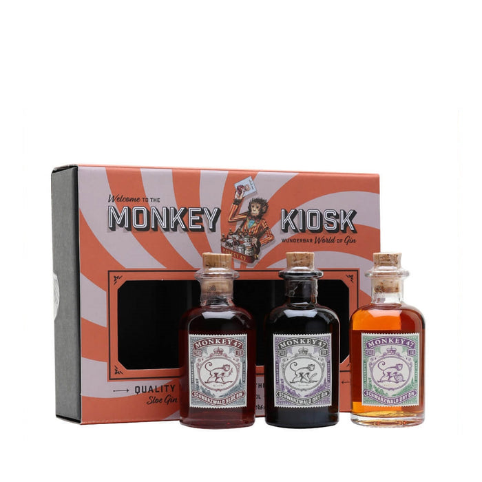 Monkey 47 Kiosk 3x50ml (Monkey Sloe Gin 29% / Monkey Dry Gin 47% / Monkey Barrel Cut 47%) Gift Pack