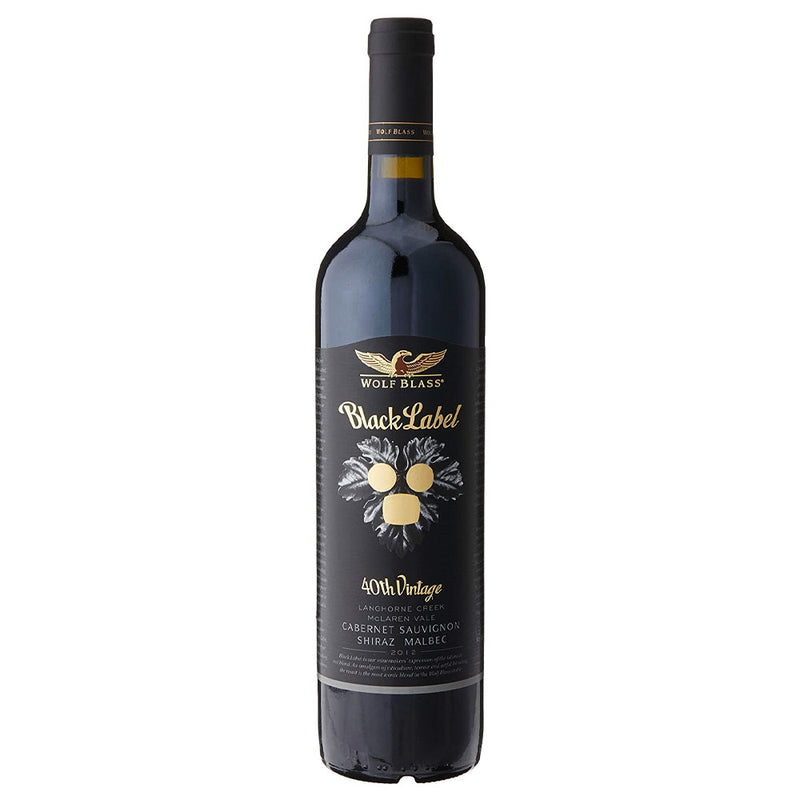 Wolf Blass Black Label 40th Vintage Cabernet Sauvignon Shiraz Malbec 2012 ABV 14.5% 750ml