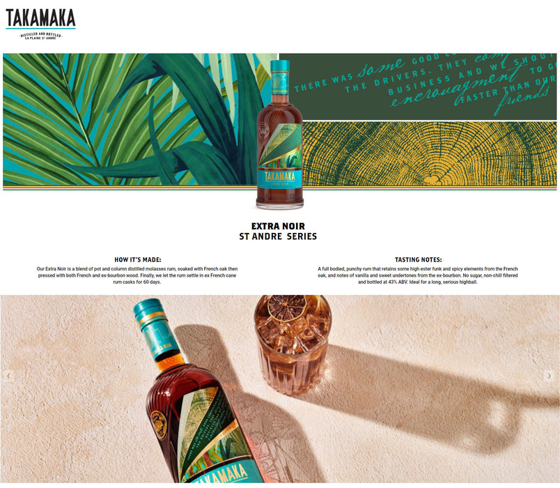 Takamaka Extra Noir Rum ABV 43%700ml