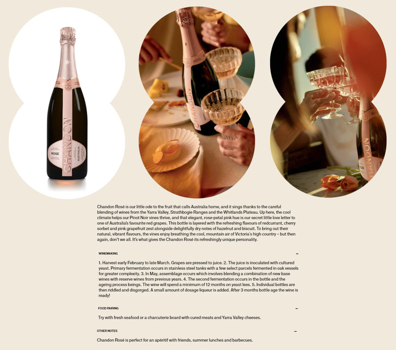 Chandon Brut Rose 750ml x 3 Bottles (Local Agent Stock)