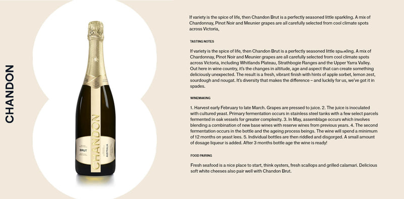 Chandon Sparkling Brut 750ml x 3 Bottles (Local Agent Stock)