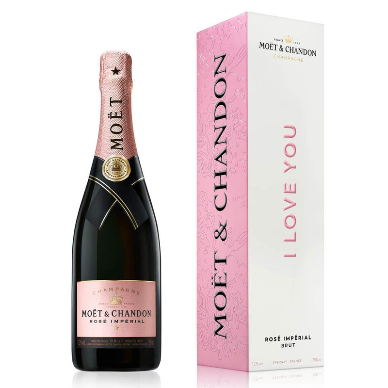 Moet & Chandon Rose Imperial Champagne (I Love You) ABV 12% 750ml with Gift Box