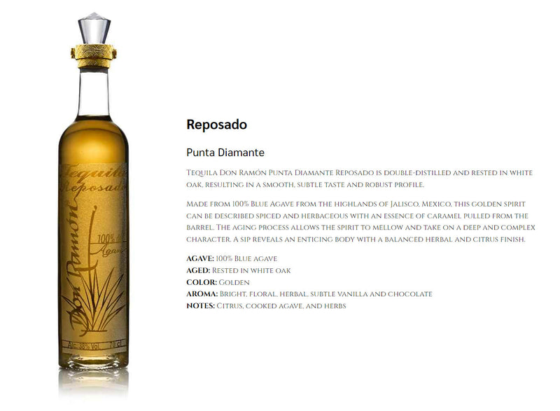 Don Ramon Diamante Tequila Reposado ABV 38% 700ml