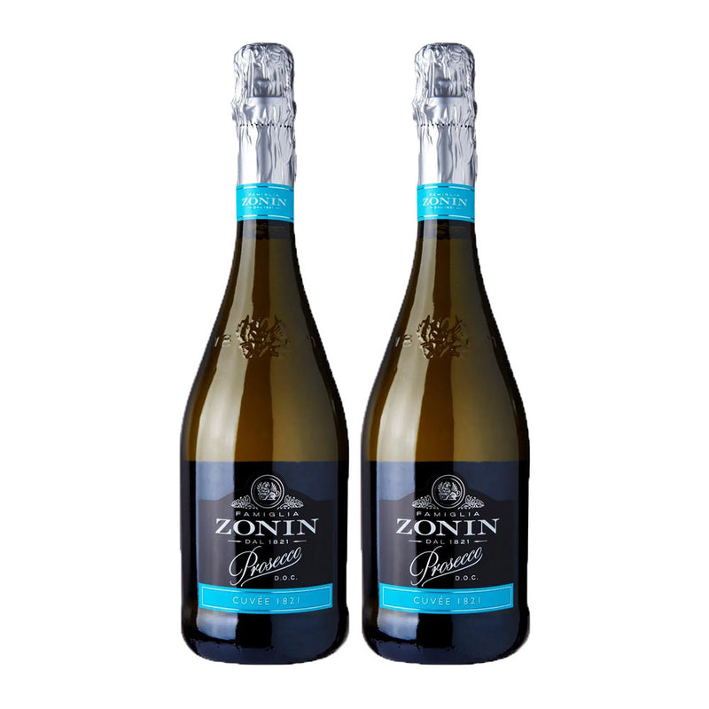 Zonin Prosecco Cuvee 1821 Sparkling Wine ABV 11% 750ml x 2 Bottles