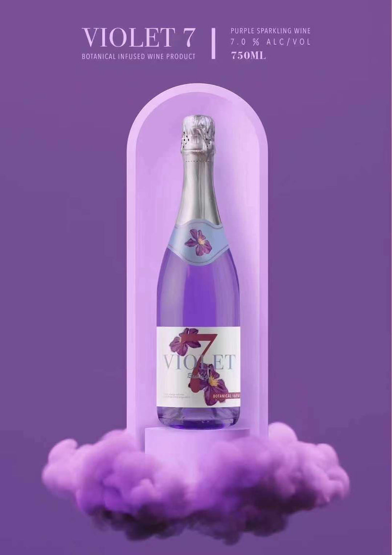 Violet 7 Botanical Infused Bubbly/Sparkling Wine 750ml