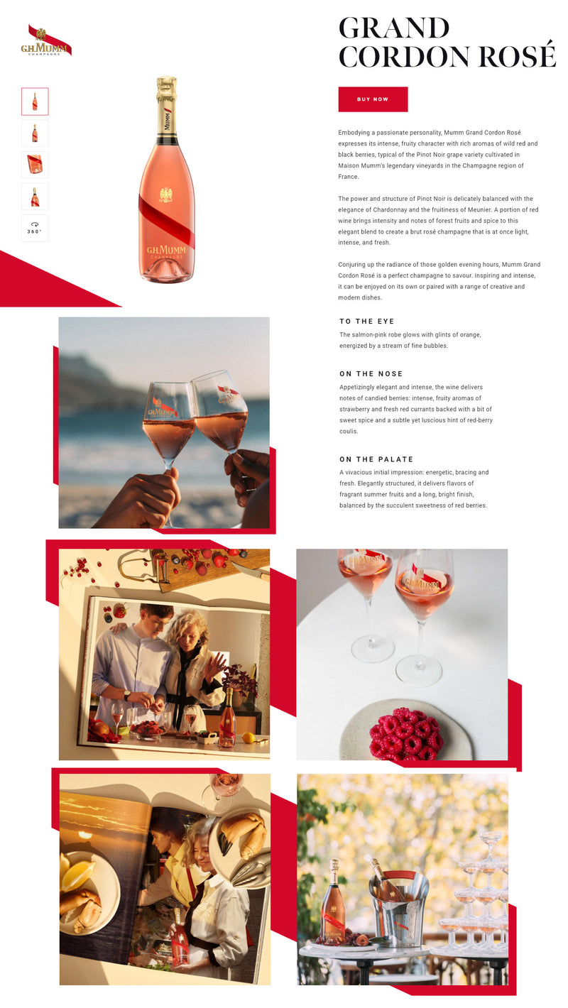 G.H. Mumm Cordon Rouge Rose 750ml ABV 12%