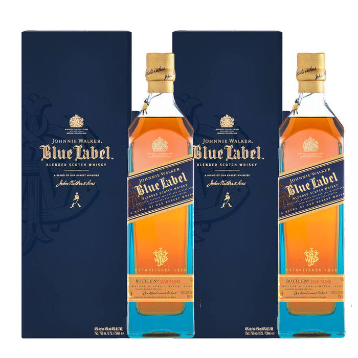 (Bundle of 2 Bottles) Johnnie Walker Blue Label Blended Scotch Whisky ABV 40% 750ml with Gift Box