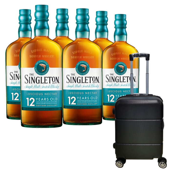 Bundle of 6 Bottles Singleton of Dufftown 12 Year Old Single Malt Scotch Whisky 700ml Free 20 inch Cabin Luggage