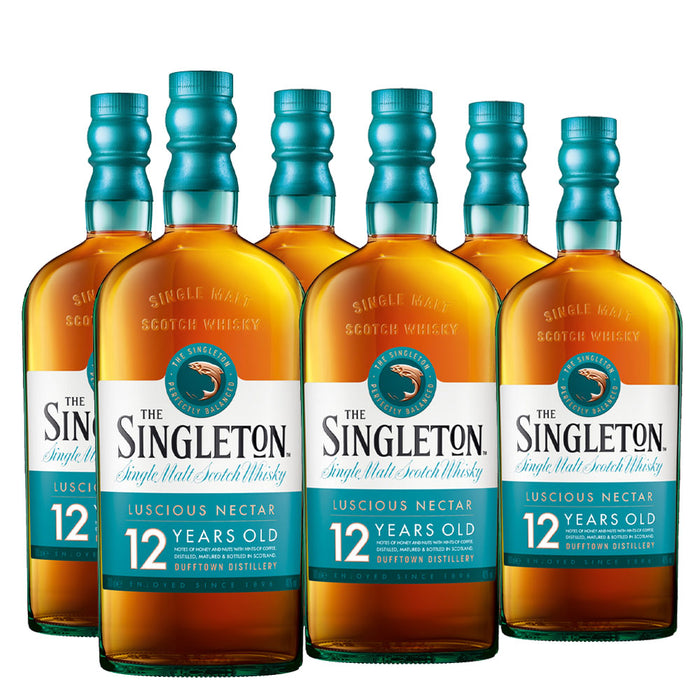 Bundle of 6 Bottles Singleton of Dufftown 12 Year Old Single Malt Scotch Whisky 700ml Free 20 inch Cabin Luggage