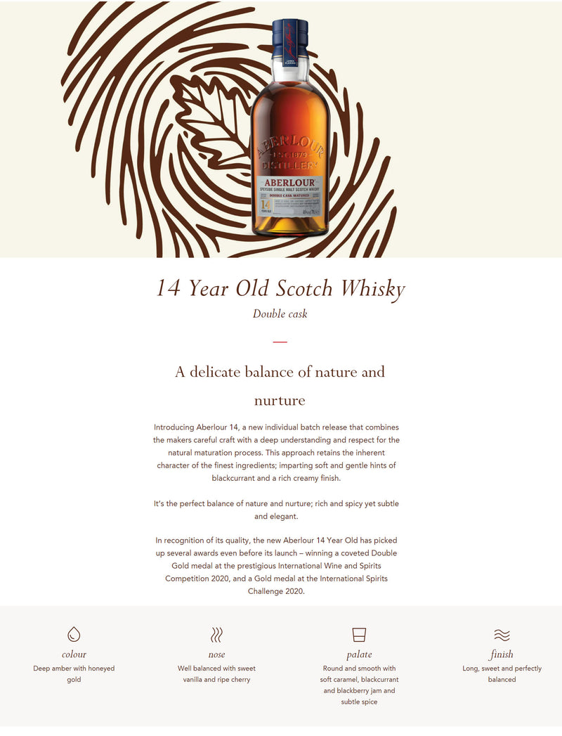Aberlour 14 Year Old Double Cask Speyside Single Malt Scotch Whisky ABV 40% 700ml