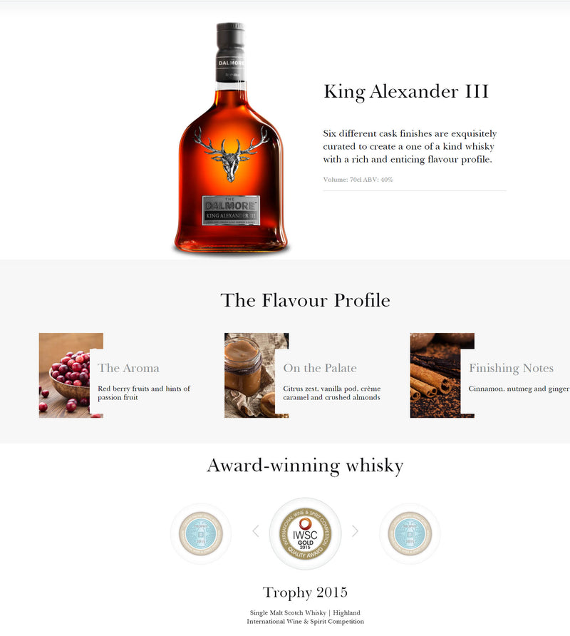 The Dalmore King Alexander III Limited Edition Design Highland Single Malt Scotch Whisky ABV 40% 70cl