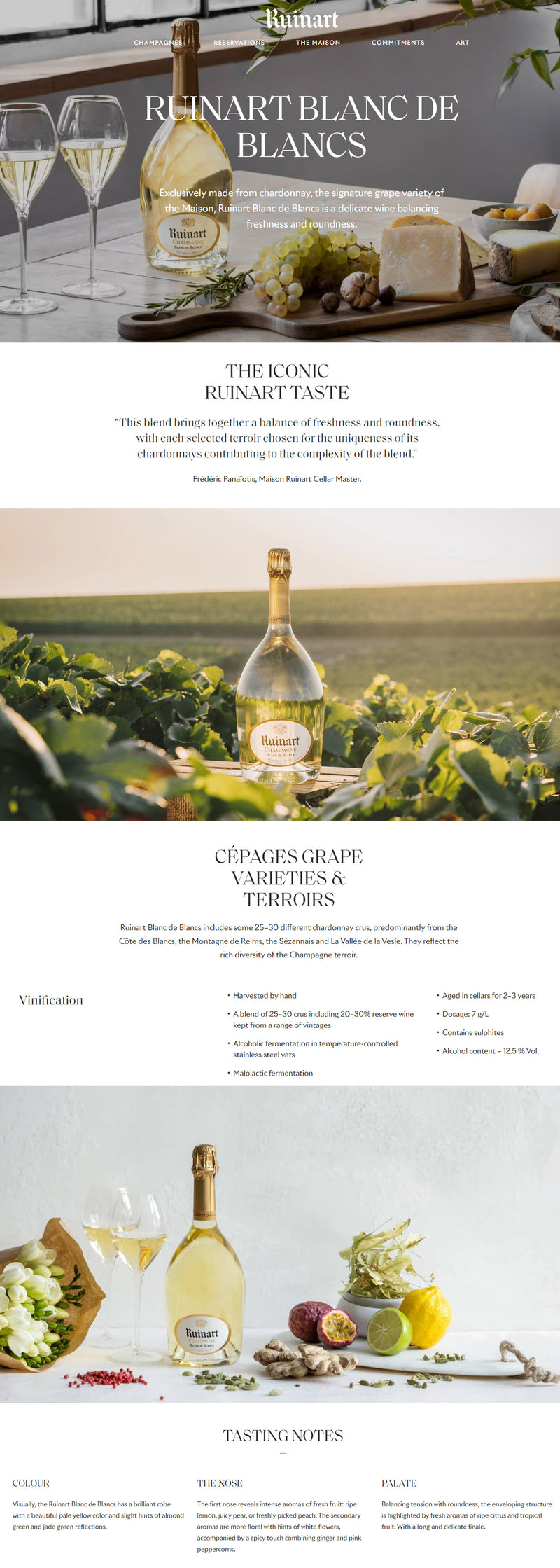 Ruinart Champagne Blanc De Blanc ABV 12.5% 750ml (No Box)