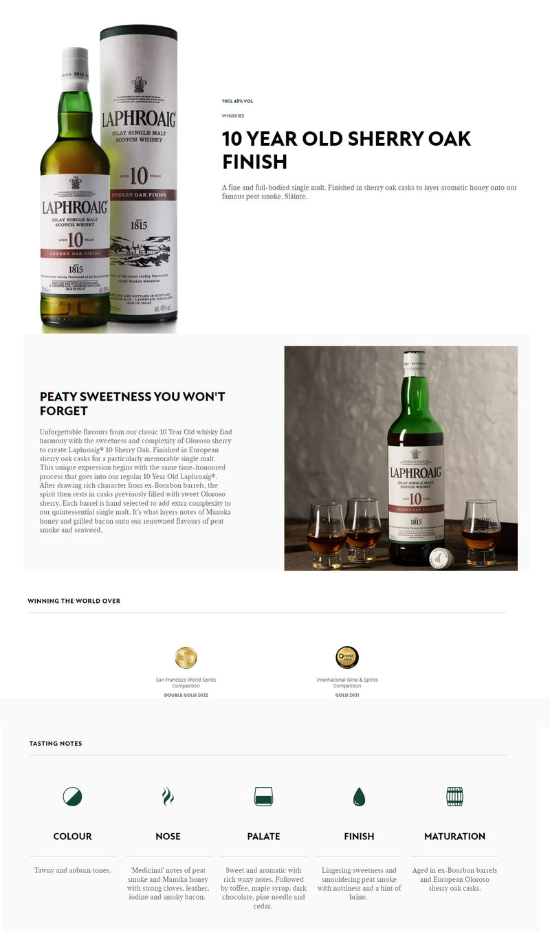 Laphroaig 10 Year Sherry Oak ABV 48% 700ml