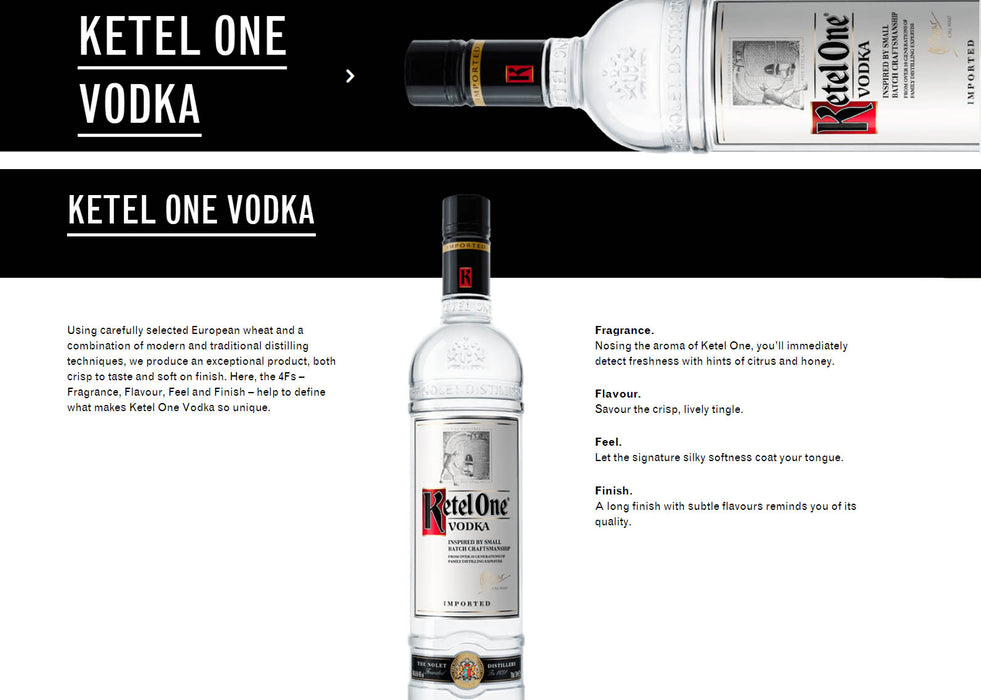 Ketel One Vodka Original ABV 40% 1000ml (1L)