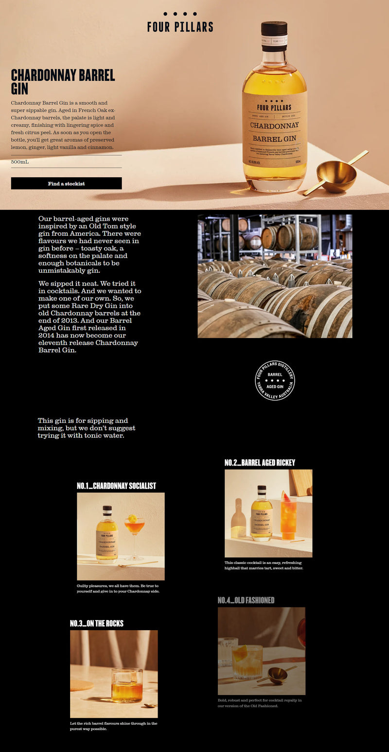 Four Pillars Chardonnay Barrel Gin ABV 43.8% 500ml