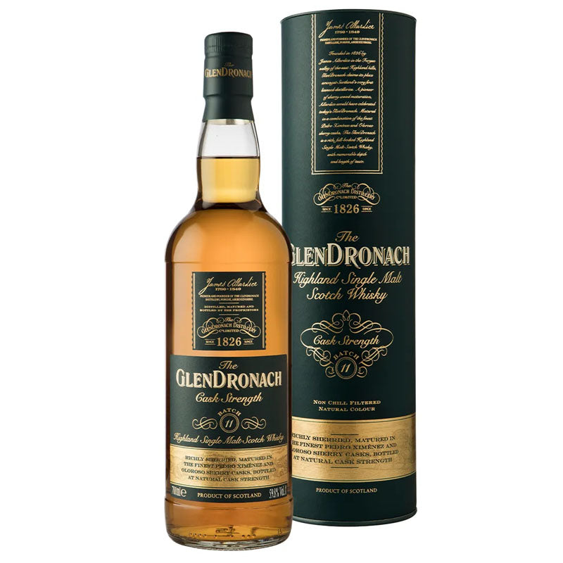 The Glendronach Cask Strength Batch 11 Highland Single Malt Scotch Whisky ABV 59.8% 70cl with Gift Box
