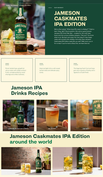 Jameson Caskmates IPA Edition Irish Whiskey ABV 40% 750ml