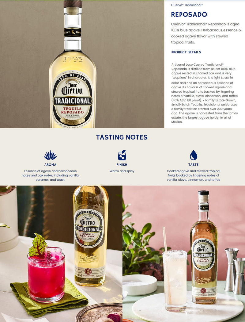 Jose Cuervo Tradicional Gold Reposado Tequila 100% De Agave Limited Edition ABV 38% 700ml