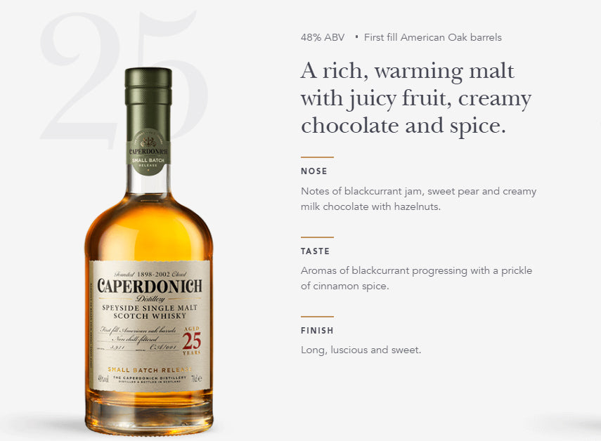 Caperdonich 25 Years Old 700ml 48% (Delivery in 3 to 5 working days)