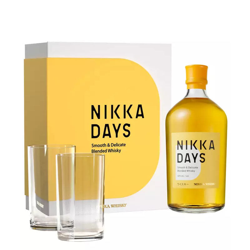 (Gift Set) Nikka Days Smooth & Delicate Blended Whisky + 2 Glasses Giftbox ABV 40% 700ml