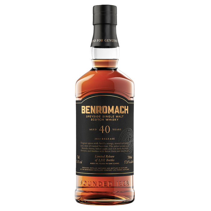 Benromach 40 Years 2022 Release Speyside Single Malt ABV 57.6% 700ml