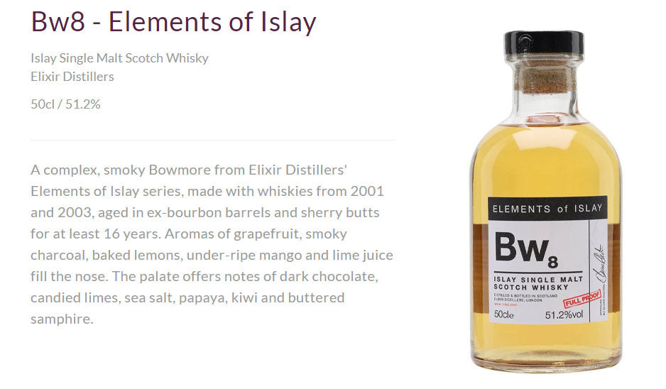 Elements Of Islay Bw8 Islay Single Malt Full Proof 51.2% 500ml