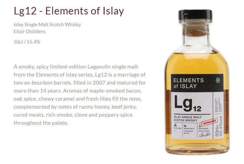 Elements Of Islay Lg12 Single Malt Scotch Whisky ABV 55.4% 500ml
