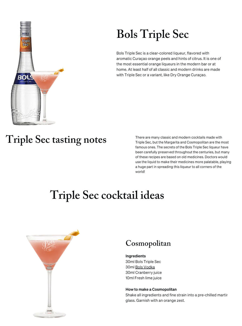 Bols Triple Sec ABV 38% 750ml