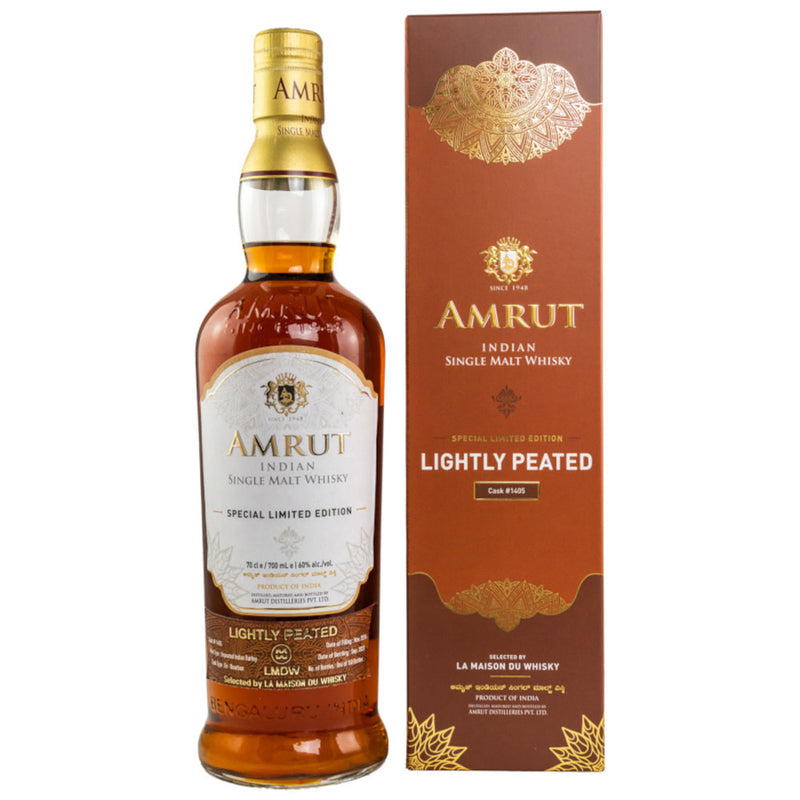 Amrut 2014 Special Limited Edition Ex-Bourbon Lightly Peated Cask #1405 Indian Single Malt Whisky ABV 60% 70cl