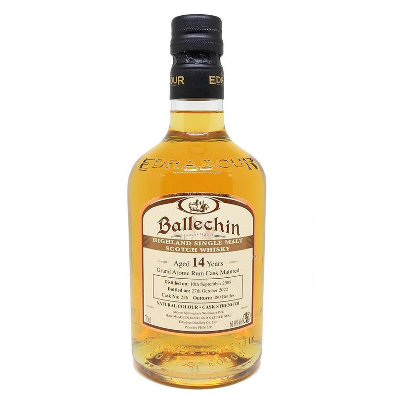 Ballechin 14 Year 2008 Grand Arome Rum Cask#226 Highland Single Malt Scotch Whisky ABV 61% 70cl