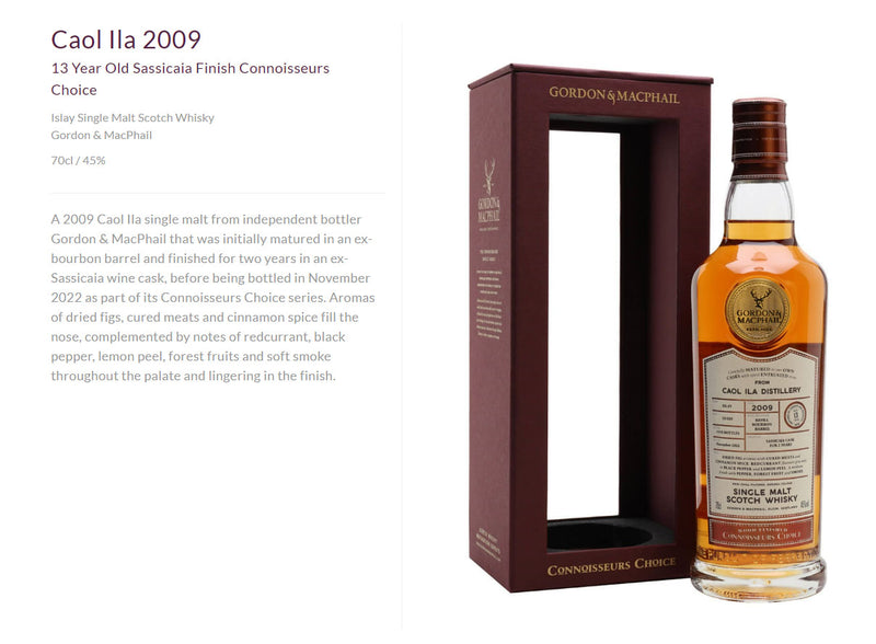 Caol Ila 13 Years 2009 Sassicaia Connoisseur's Choice (Gordon & Macphail) ABV 45% 700ml