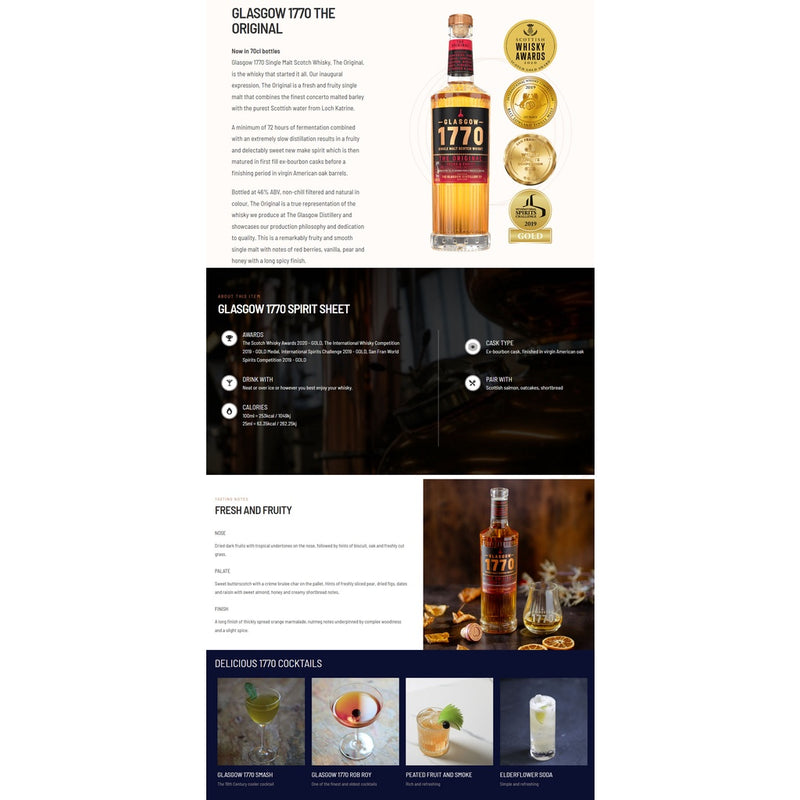Bundle Deal - Glasgow 1770 The Original Single Malt+Peated Single Malt+Triple Distilled Single Malt 700ml