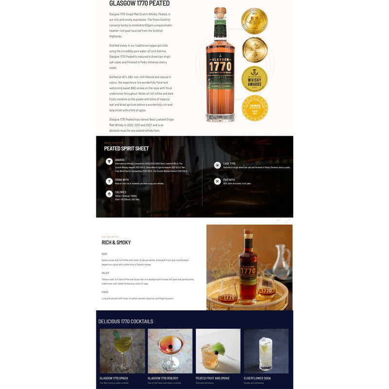 Bundle Deal - Glasgow 1770 The Original Single Malt+Peated Single Malt+Triple Distilled Single Malt 700ml