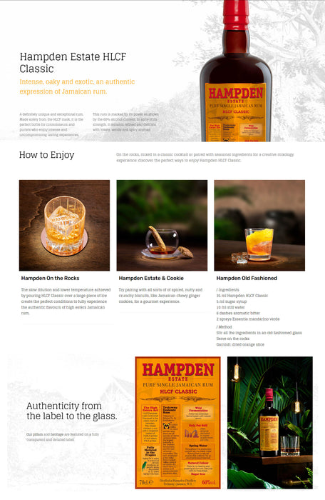 Hampden Estate HLCF Classic Pure Single Jamaican Rum ABV 60% 700ml