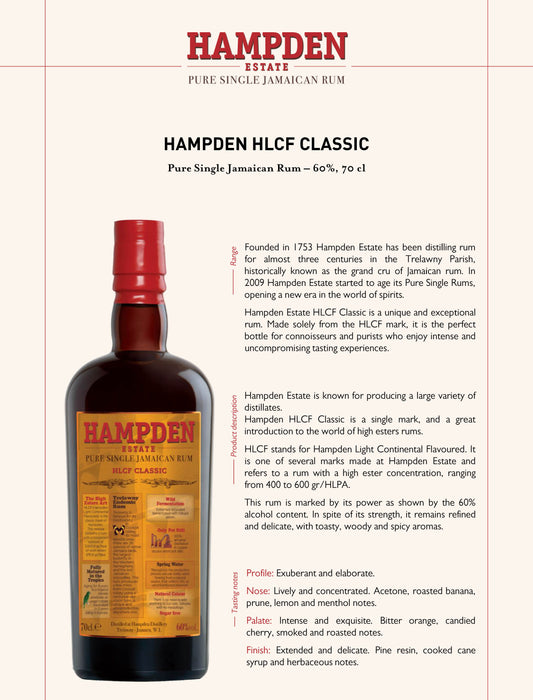 Hampden Estate HLCF Classic Pure Single Jamaican Rum ABV 60% 700ml