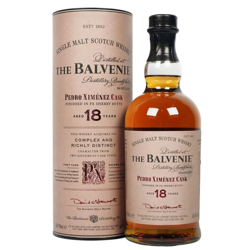 The Balvenie 18 Year Old Pedro Ximenez Cask Speyside Single Malt Scotch Whisky ABV 48.7% 70cl with Gift Box