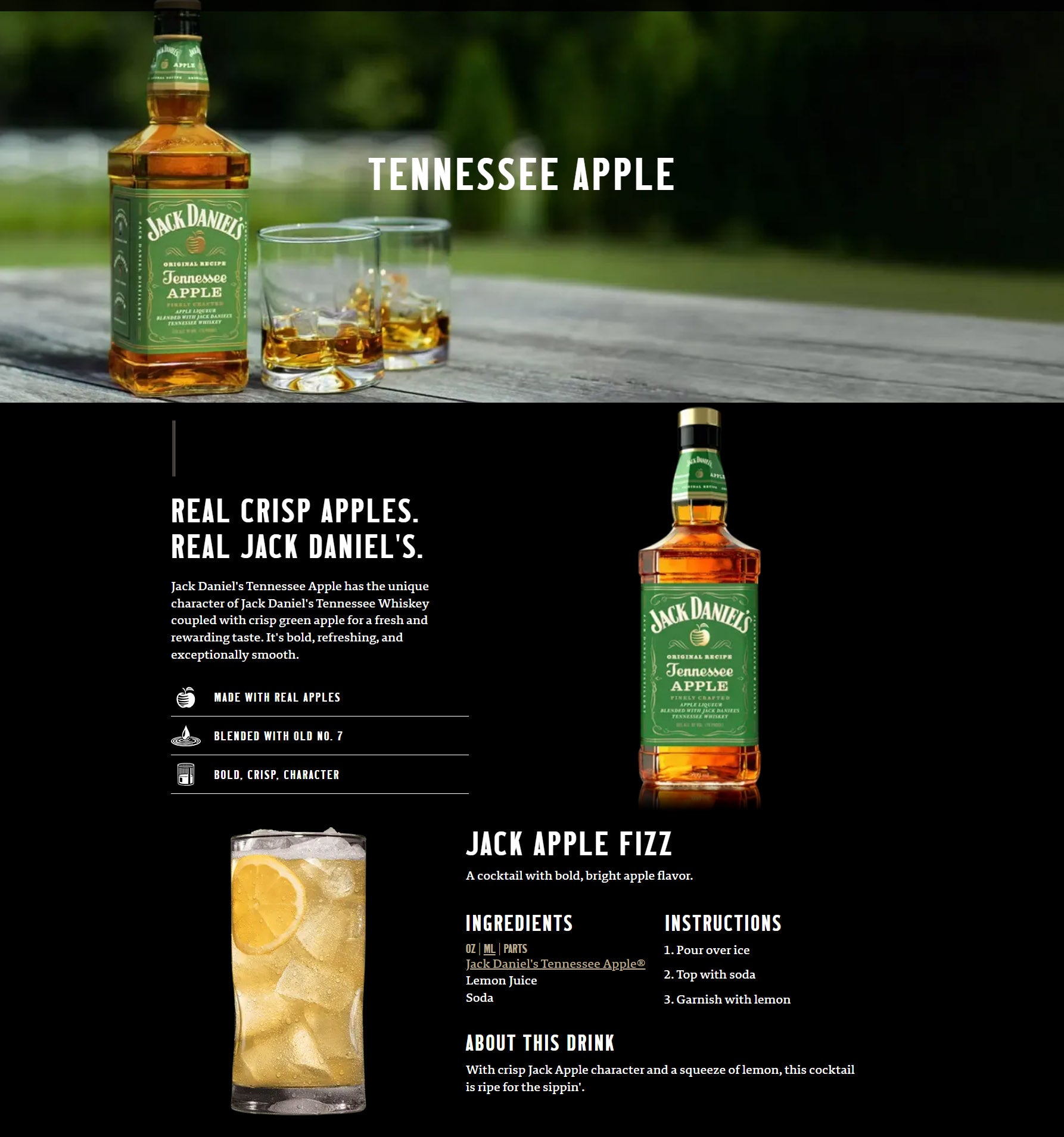 Jack Daniel's Tennessee Apple ABV 35% 1000ml (1L) — The Liquor