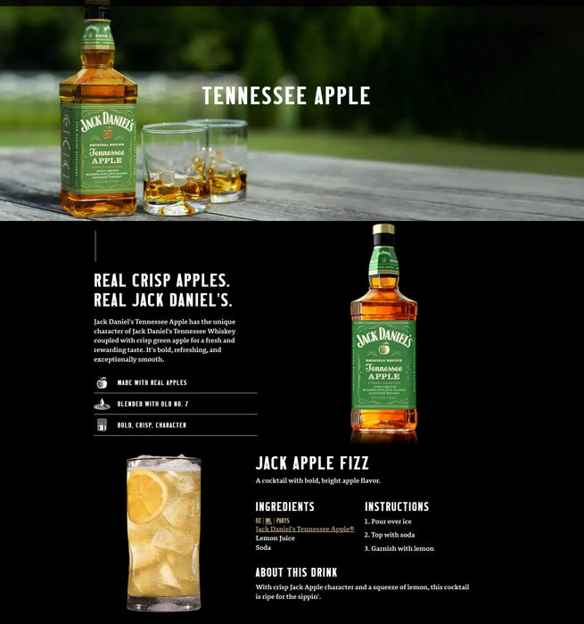 (1L) Jack Daniel's Tennessee Apple ABV 35% 1000ml