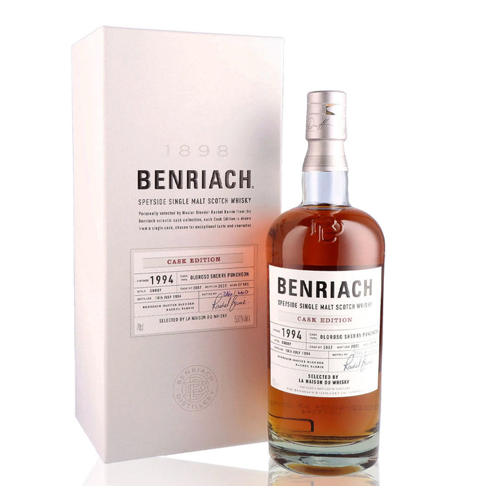 The BenRiach 1994 27 Year Old Smoky Single Malt Scotch Whisky ABV 53% 70cl With Gift Box (Cask Edition, Cask 2059 ABV 53% 700ml